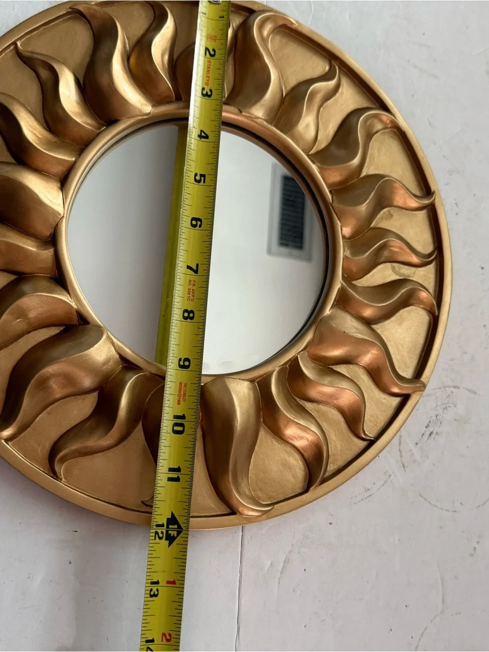 Gold Sunburst Round Wall Mirror - Decorative Home Wall Decor